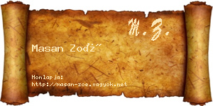 Masan Zoé névjegykártya